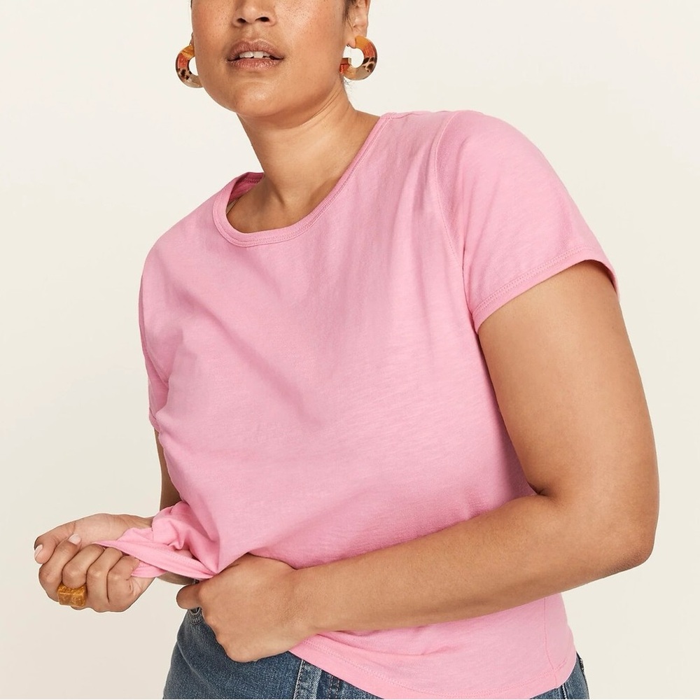 J. Crew (M) Pink Organic Slub Cotton Crewneck Short Sleeve Lightweight T-Shirt